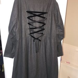NWT TORRID GRAY LACE-UP COAT SIZE 5